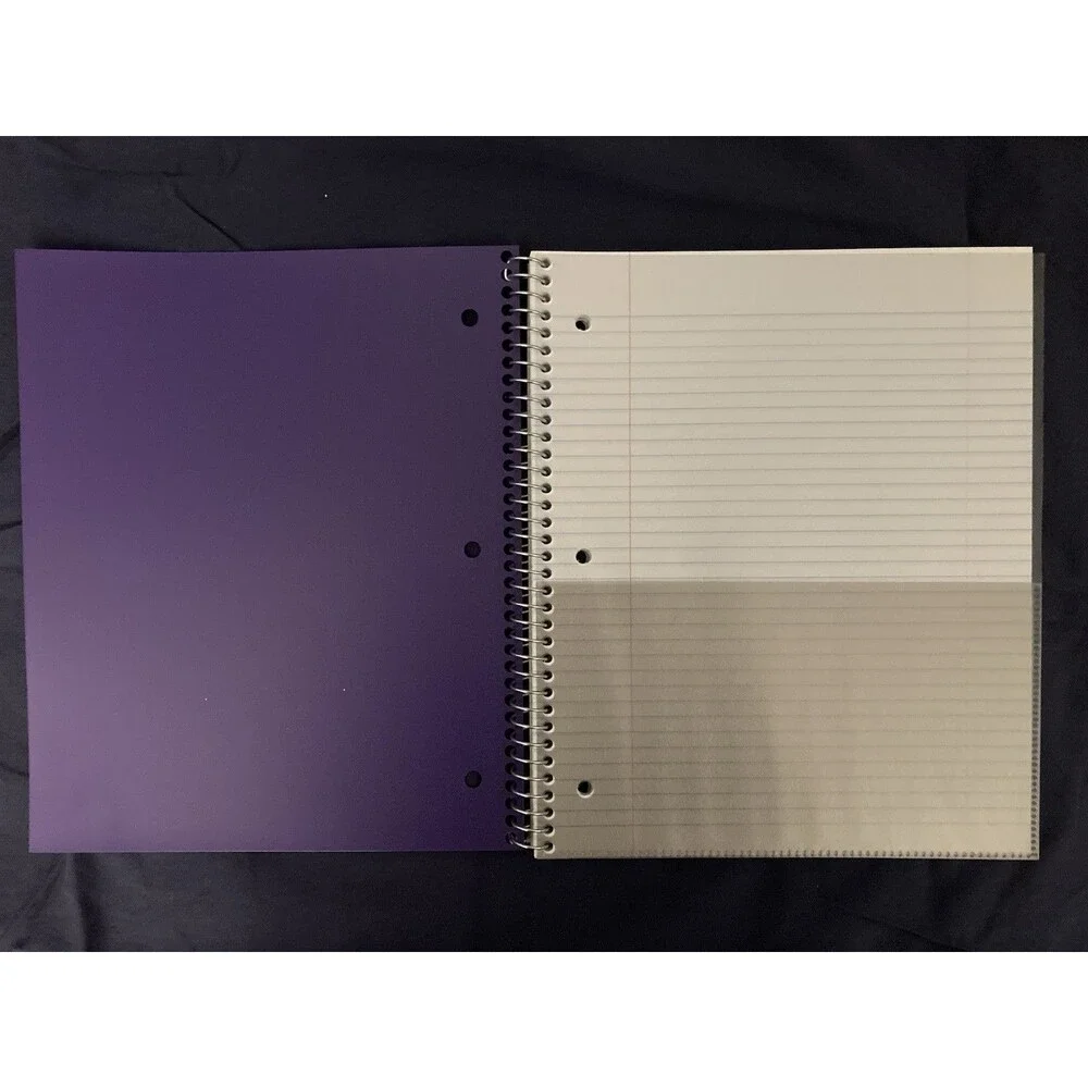 College Ruled Spiral Notebook With Pocket | Purple Front Cover | 84 Sheets